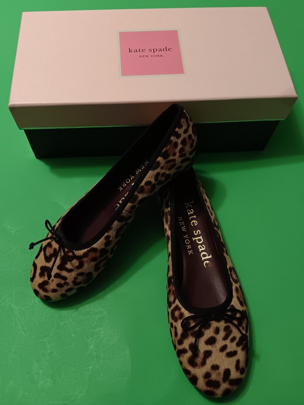 Kate Spade Honey Ballet Flats Calf Hair Animal Print Brand New Women's Size 6B